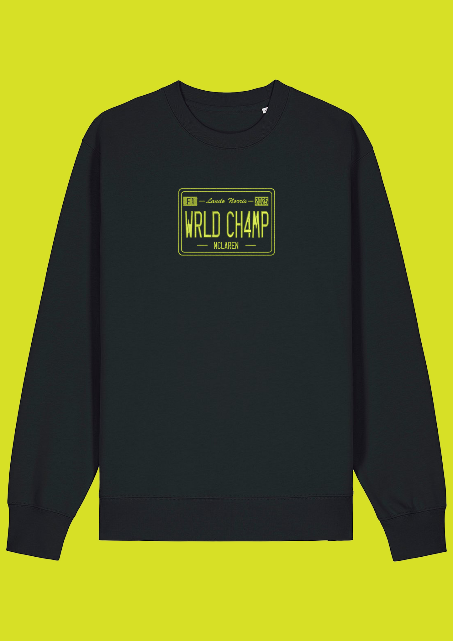 Norris World Champion License Plate Embroidered Sweatshirt