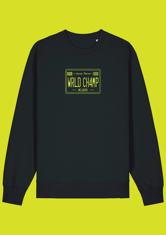 Norris World Champion License Plate Embroidered Sweatshirt