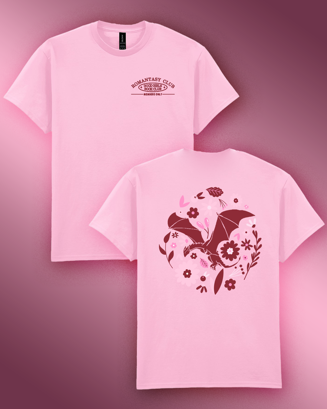 Floral Dragon Embroidered and Printed T-shirt