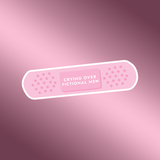 Crying over fictional men plaster Sticker