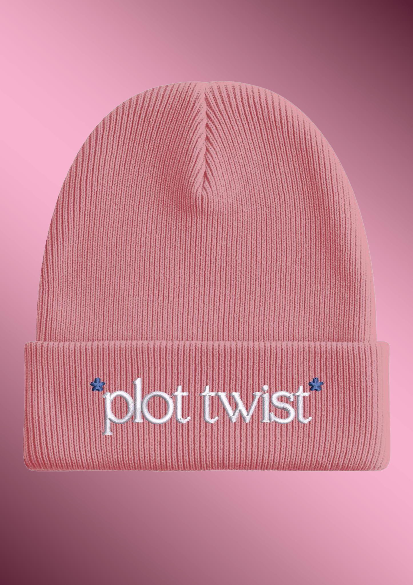 Plot Twist Embroidered Beanie
