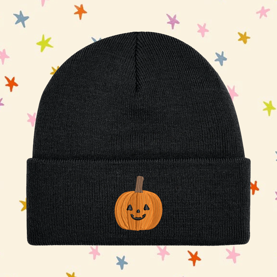 Pumpkin Embroidered Beanie