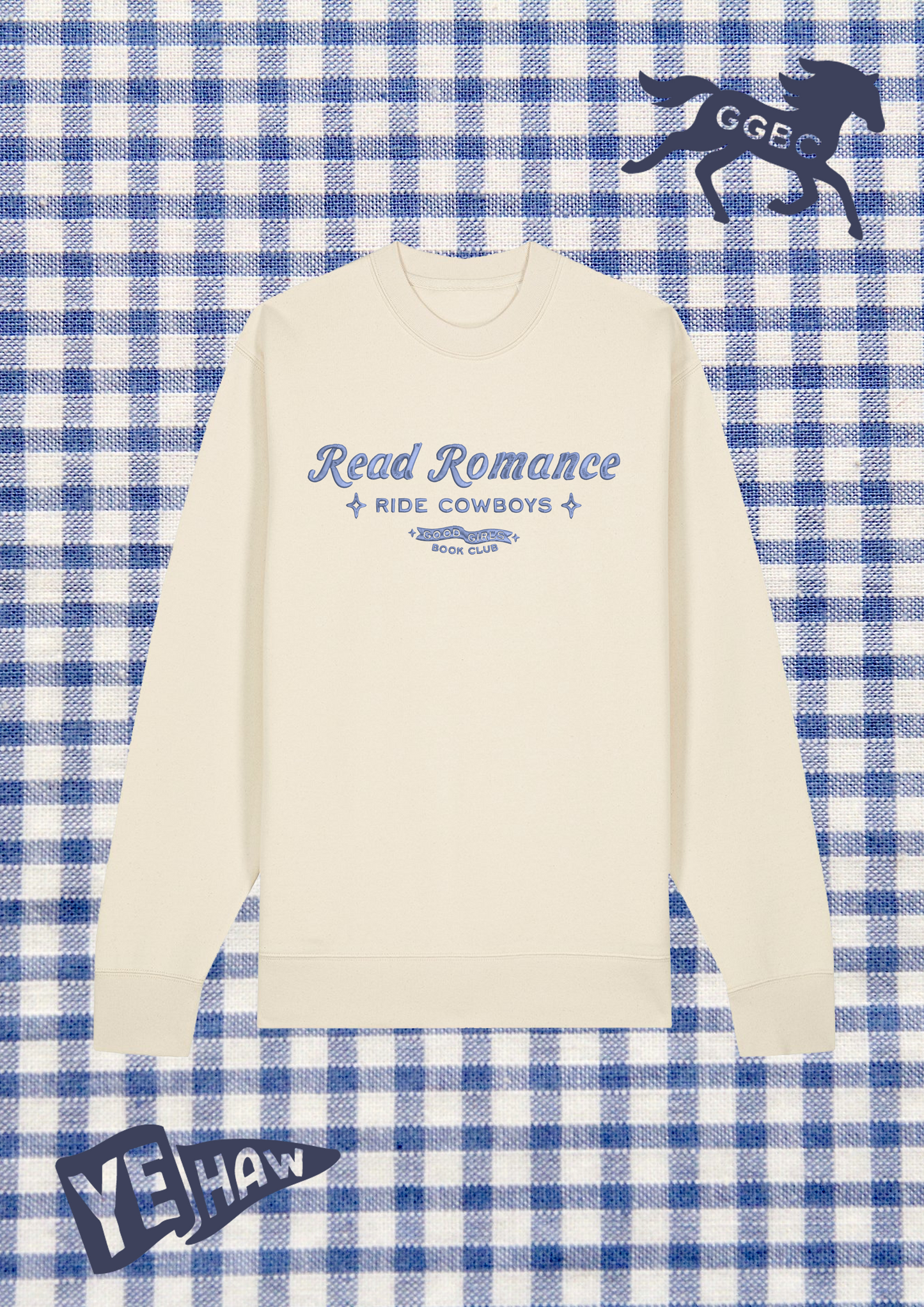 Read Romance Ride Cowboys Embroidered Sweatshirt