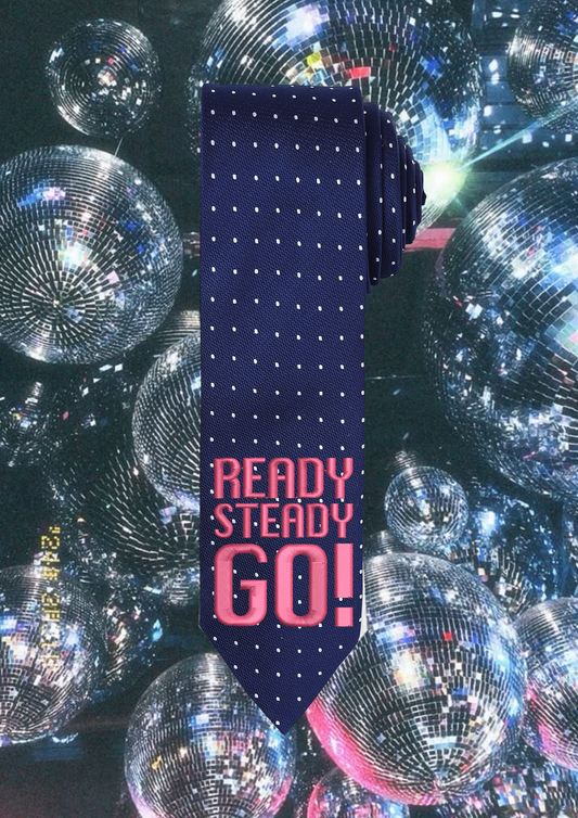 Embroidered Ready Steady Go! Tie Belt