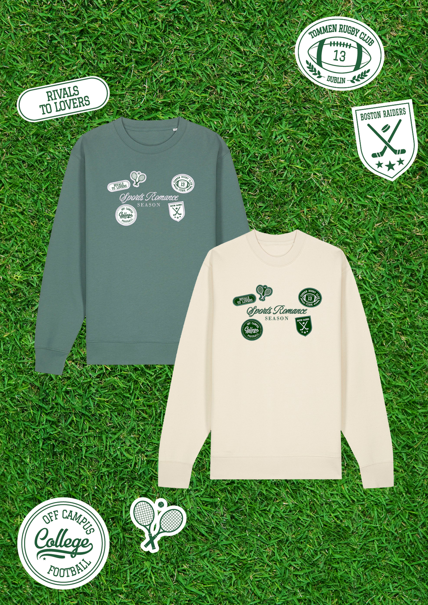 Sports Romance Patchwork Embroidered Sweatshirt