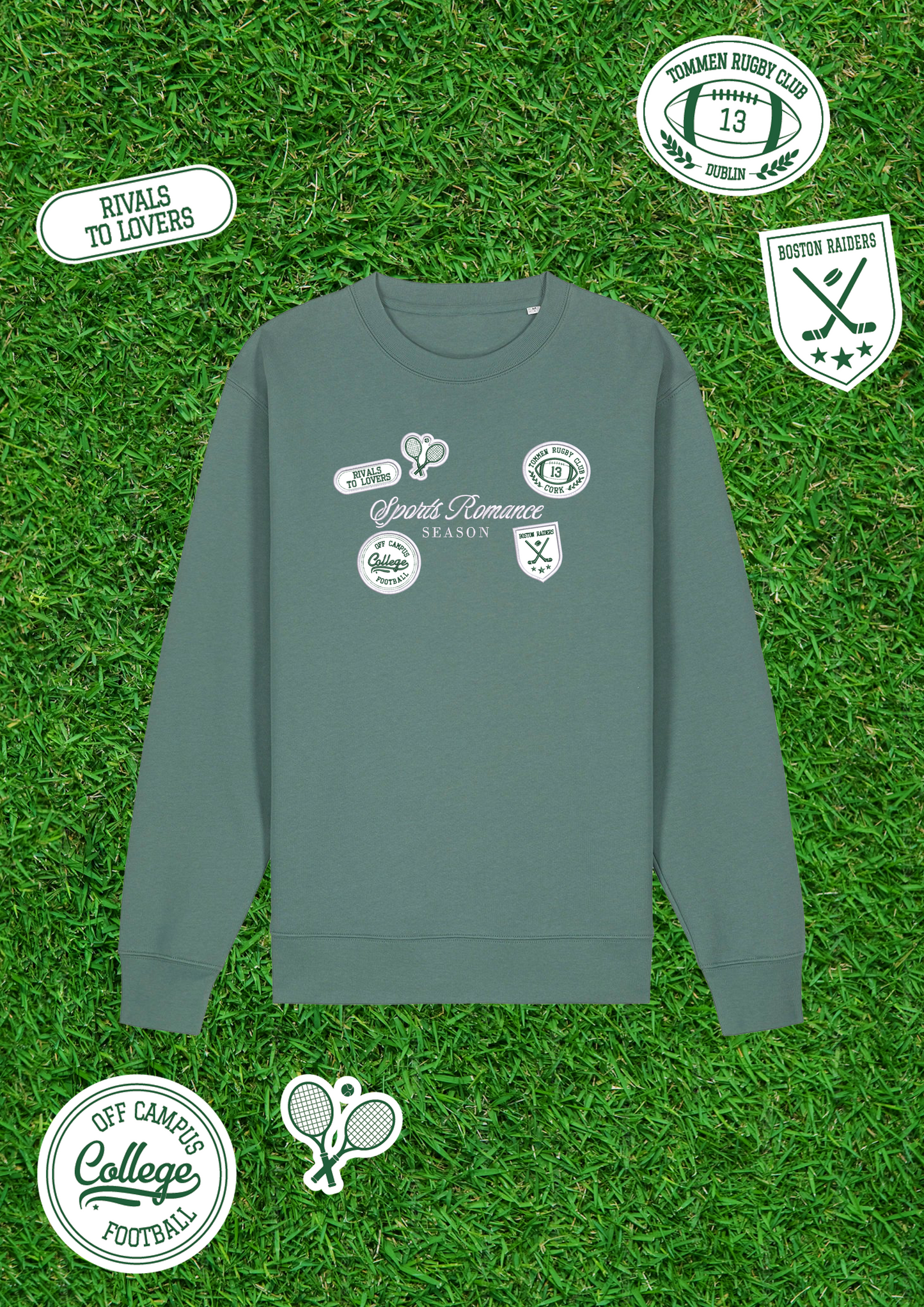 Sports Romance Patchwork Embroidered Sweatshirt