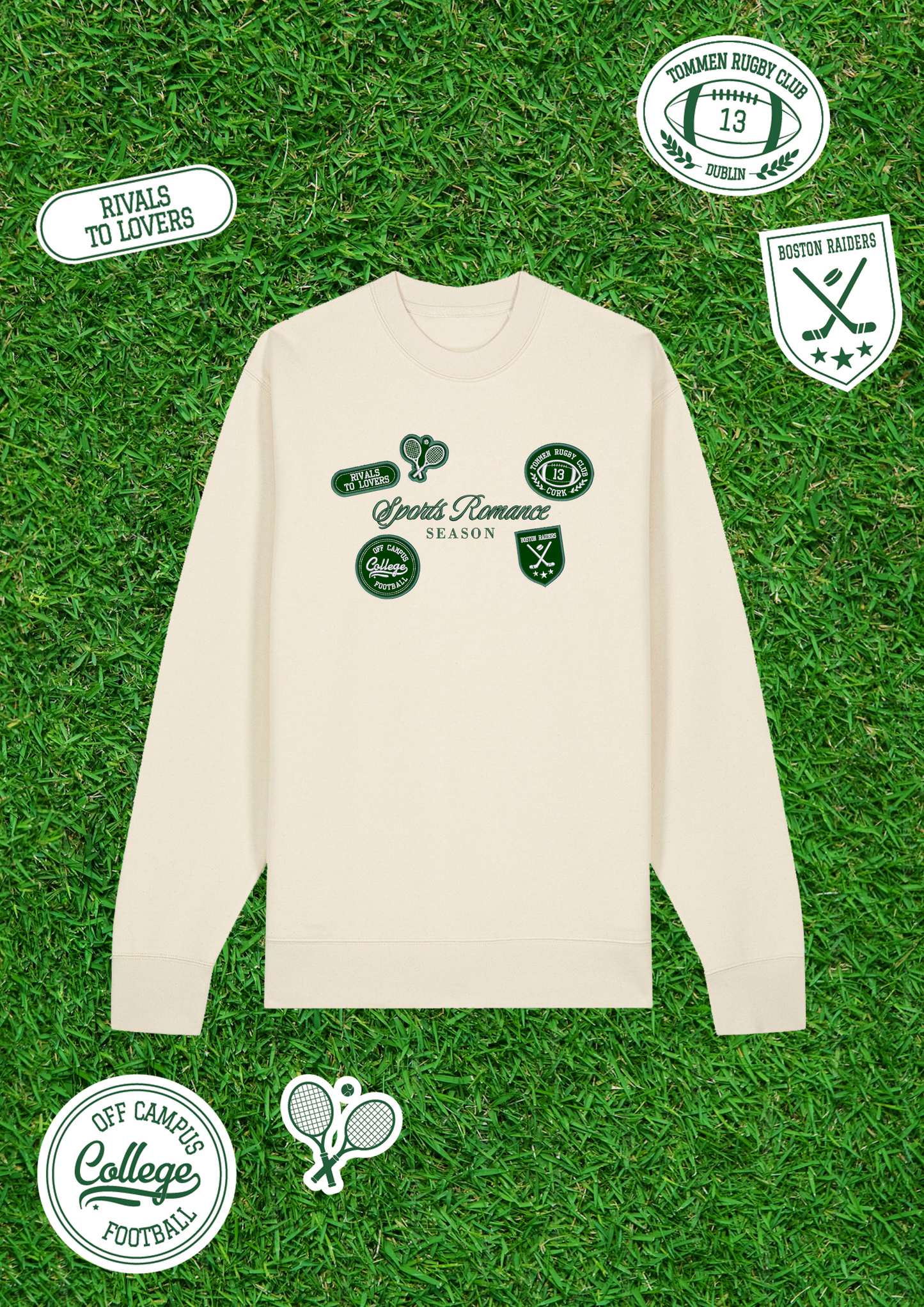 Sports Romance Patchwork Embroidered Sweatshirt