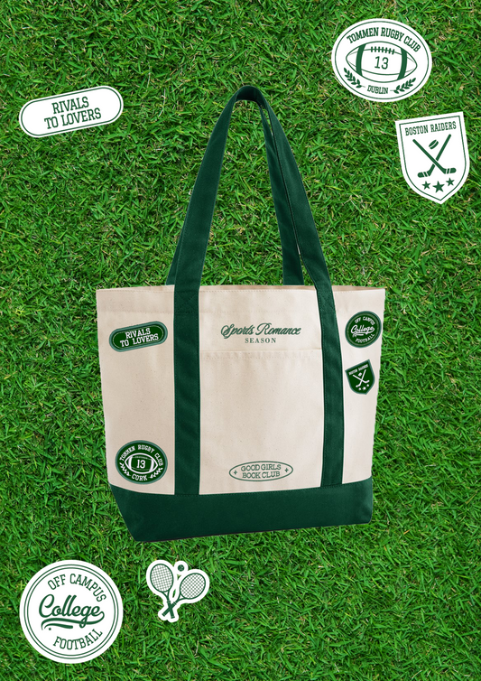Sports Romance Patch Work Tote Bag
