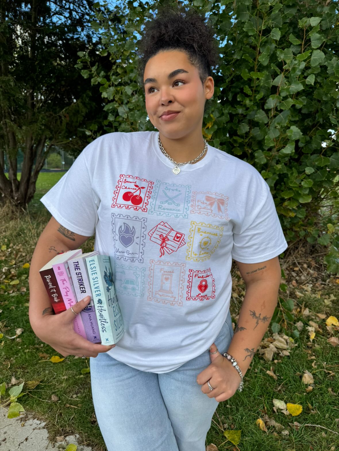 Stamp Tropes Printed T-Shirt