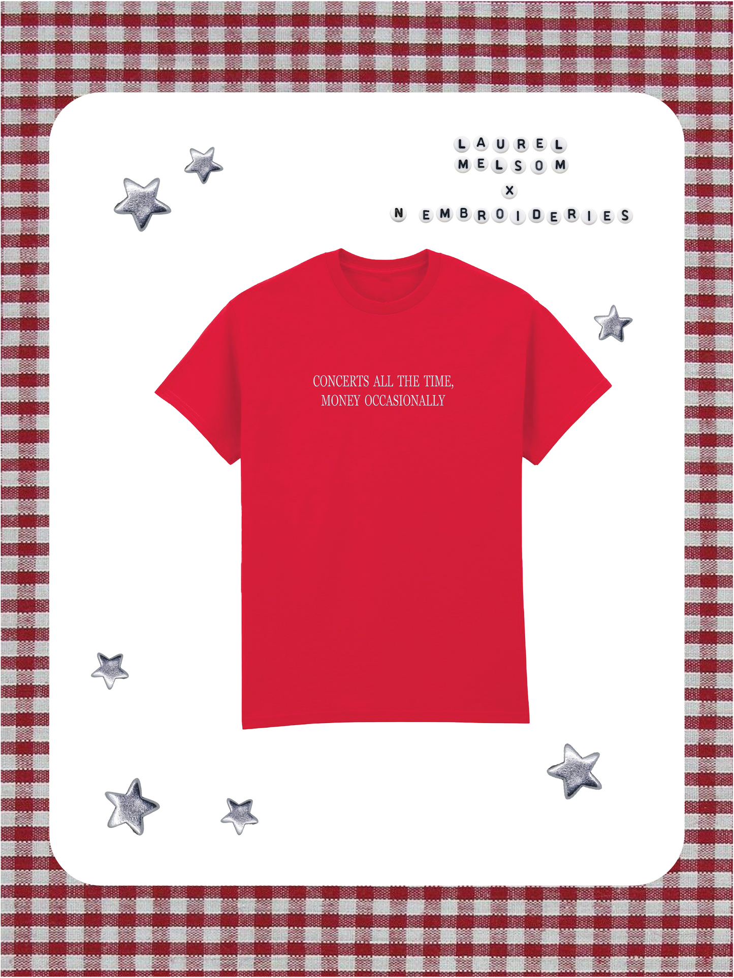 Concerts all the Time, Money Occasionally Embroidered T-shirt